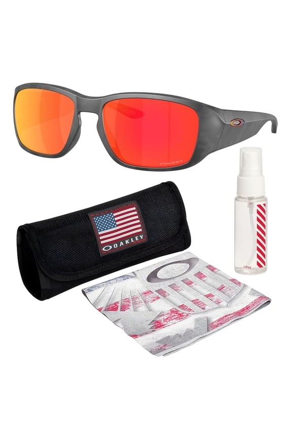 OO9521 Tourniquet Square Shaped Non-Polarized Sunglasses for Men - Includes Official Eyewear Kit - Matte Black Camo Frame with Prizm Ruby Lens