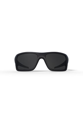 Men's Size 66 Rectangular Double Edge Sunglasses, Matte Black/Dark Grey