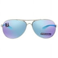 thumbnail image 1 of Oakley Women's OO4079 Feedback Metal Aviator Sunglasses, Polished Chrome/Prizm Sapphire Polarized, 59 mm, 1 of 7