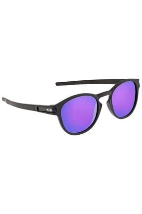 Sunglasses for Men - OO9265 Latch High-Bridge Oval Sunglasses with Oakley PRIZM Lenses - Matte Black/PRIZM Violet - Size 53