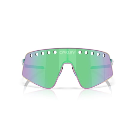 Oakley Sunglasses for Men - OO6025 Sutro TI Sweep Sunglasses with Rimless Titanium Frames and Oakley PRIZM Lenses -Polished Oil Slick/PRIZM Road Jade - Size 38