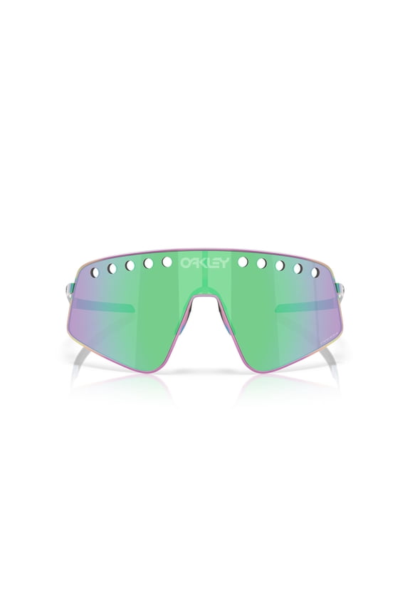 Sunglasses for Men - OO6025 Sutro TI Sweep Sunglasses with Rimless Titanium Frames and Oakley PRIZM Lenses -Polished Oil Slick/PRIZM Road Jade - Size 38