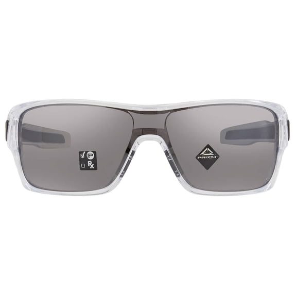 Oakley Men's OO9307 Turbine Rotor Rectangular Sunglasses, Polished Clear/Prizm Black Polarized, 32 mm