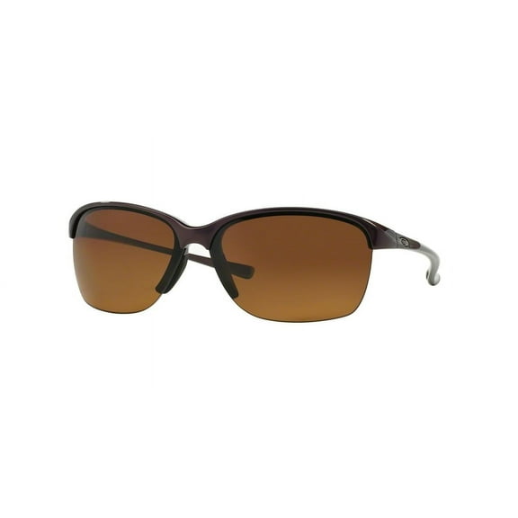Oakley Women's OO9191 Unstoppable Rectangular Sunglasses, Raspberry Spritzer/Brown Gradient Polarized, 65 mm