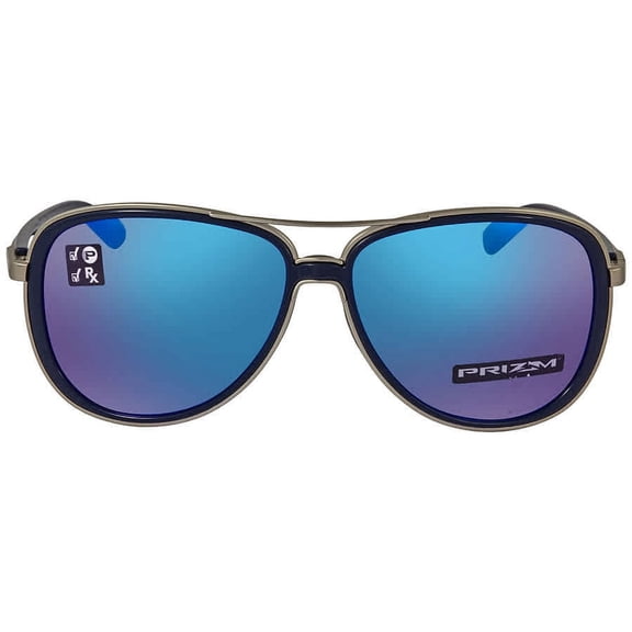Oakley sunglasses OO4129 Split Time (07) navy with prizm sapphr irid polar lenses, 58mm