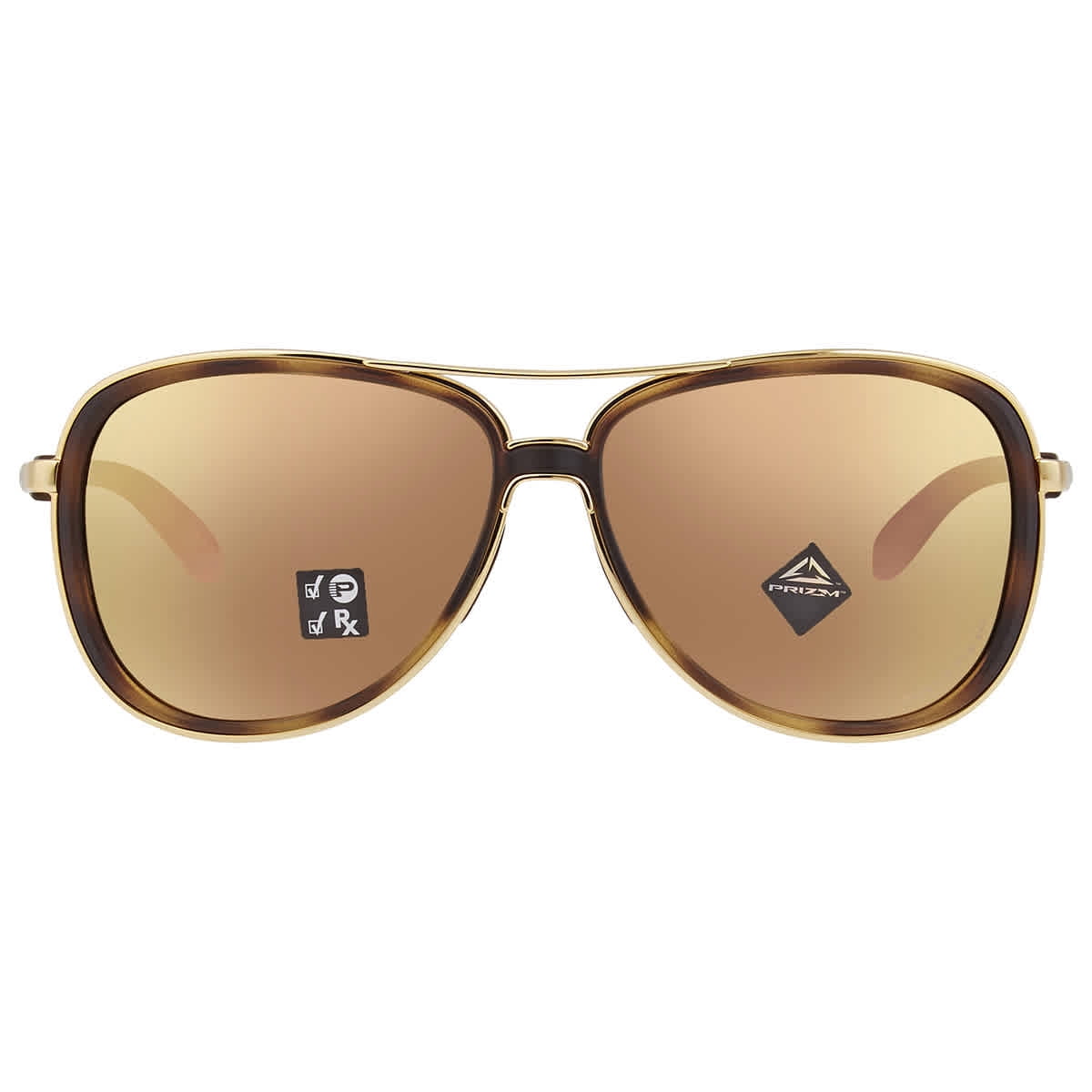 Oakley sunglasses OO4129 Split Time (14) brown tortoise/gold with prizm rose gold polarized lenses, 58mm