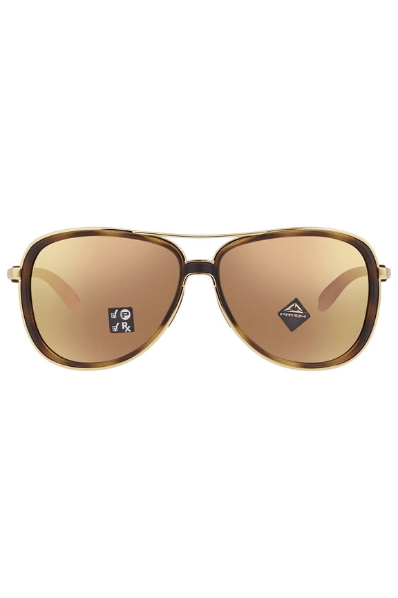 sunglasses OO4129 Split Time (14) brown tortoise/gold with prizm rose gold polarized lenses, 58mm