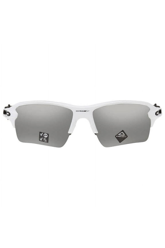 sunglasses OO9188 Flak 2.0 XL (81) polished white with prizm black polarized lenses, 59mm