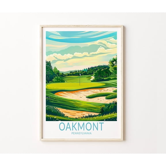 Oakmont Pennsylvania Historic Golf Course Landscape Wall Art, Unframed Paper Poster 8x10in
