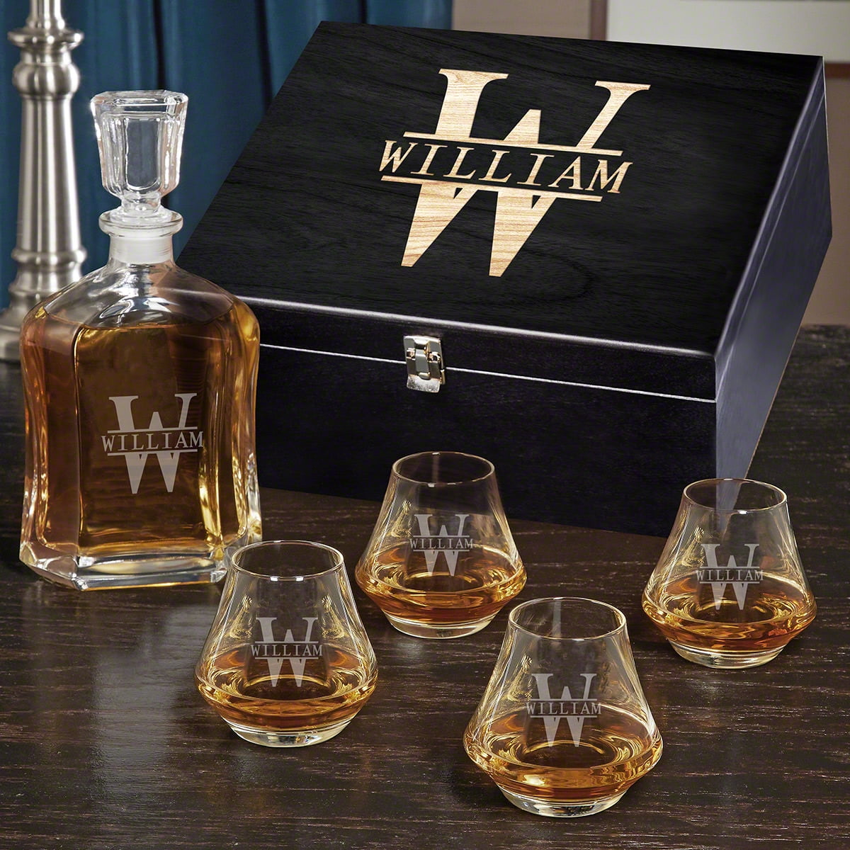 Oakmont Personalized Argos Bourbon Decanter Box Set
