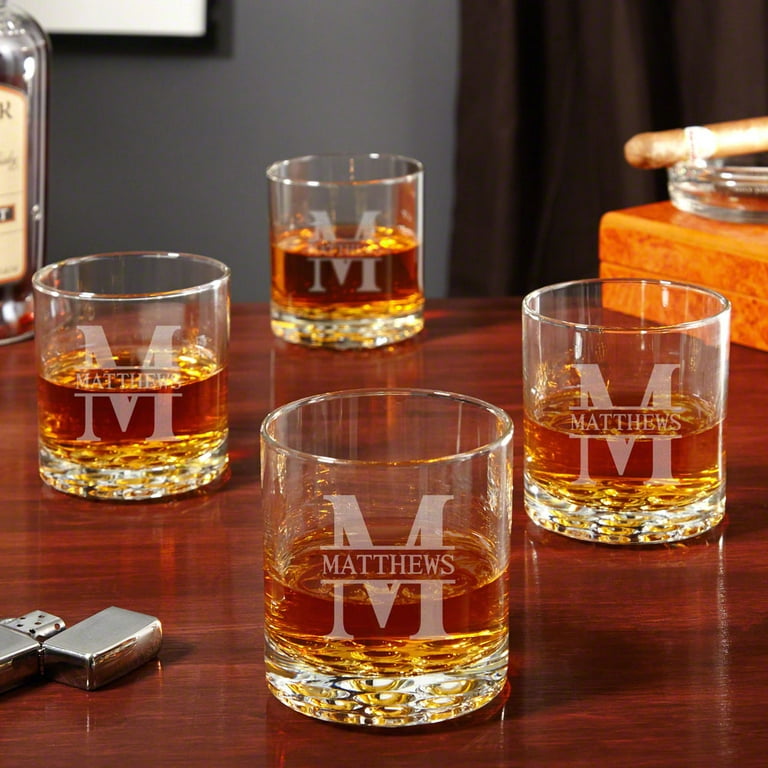 Oakmont Personalized Buckman Whiskey Glasses, Set of 4 (Custom Product)
