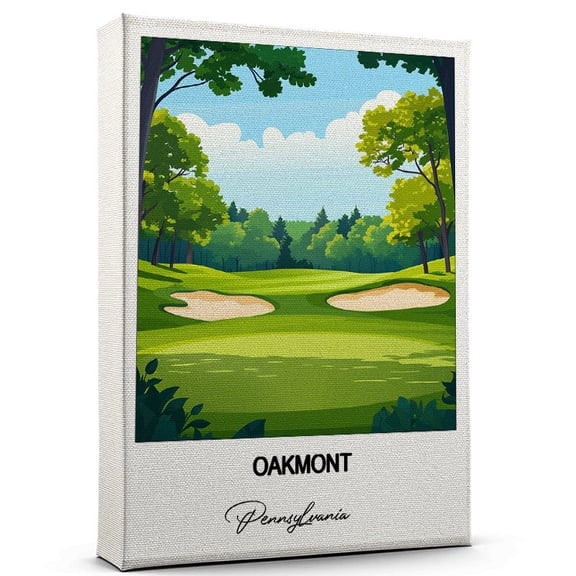 Oakmont Travel Art Canvas – Modern Wall Art Inspired by Pennsylvania Canvas – Great Gift for Travel Lovers – Ready to Hang