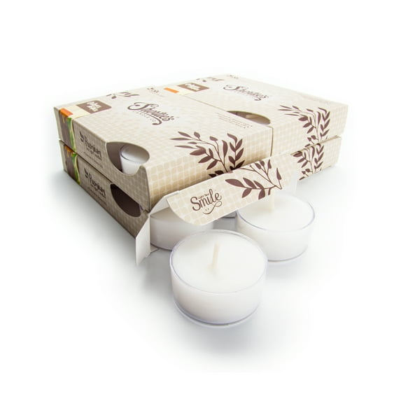 Oakmoss & Amber Tealight Candles Bulk Pack - 24 White Premium Scented Tea Lights - Natural Oils - Shortie's Candle Company