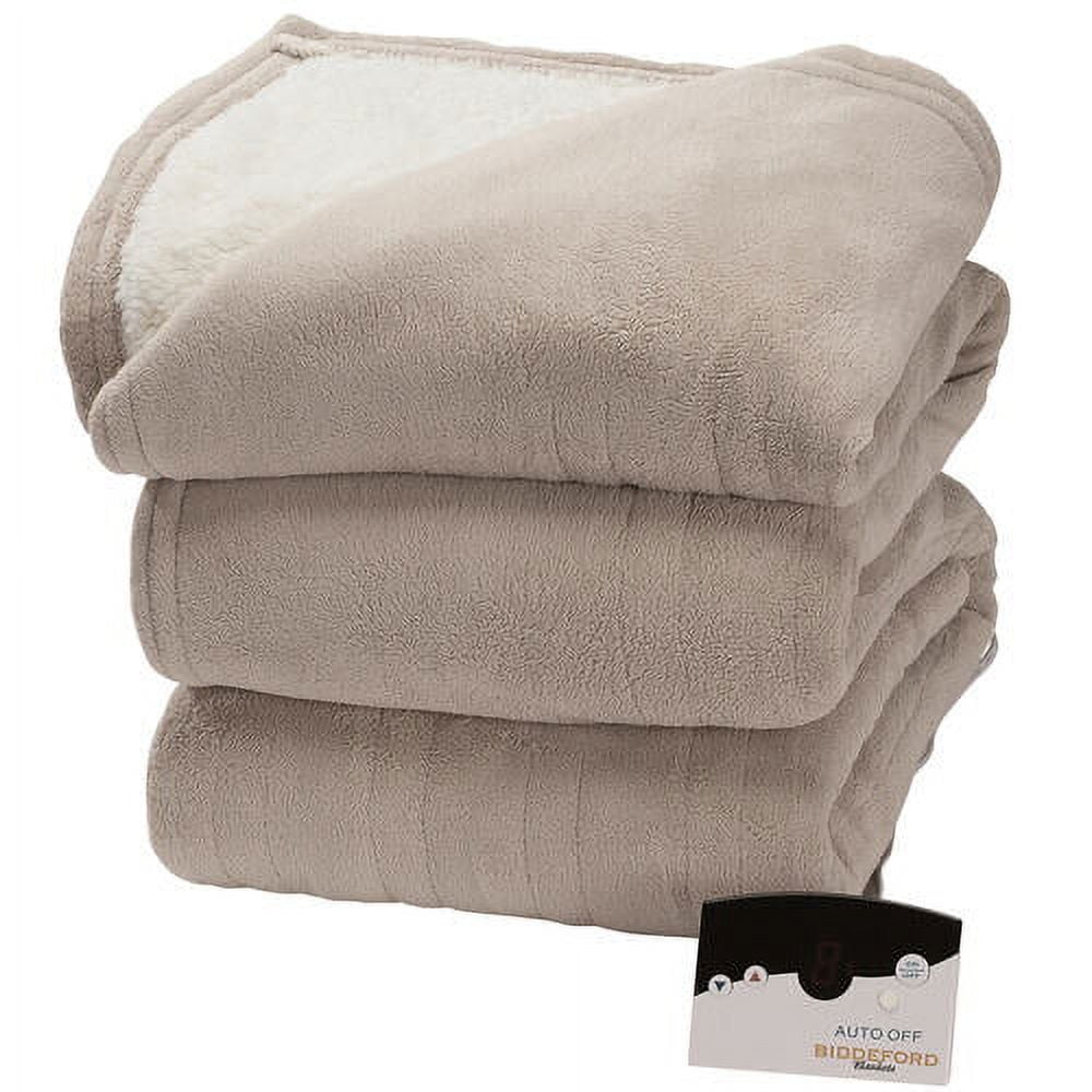 Oakridge™ Micro Plush & Sherpa Heated Blanket by BiddefordFullTaupe