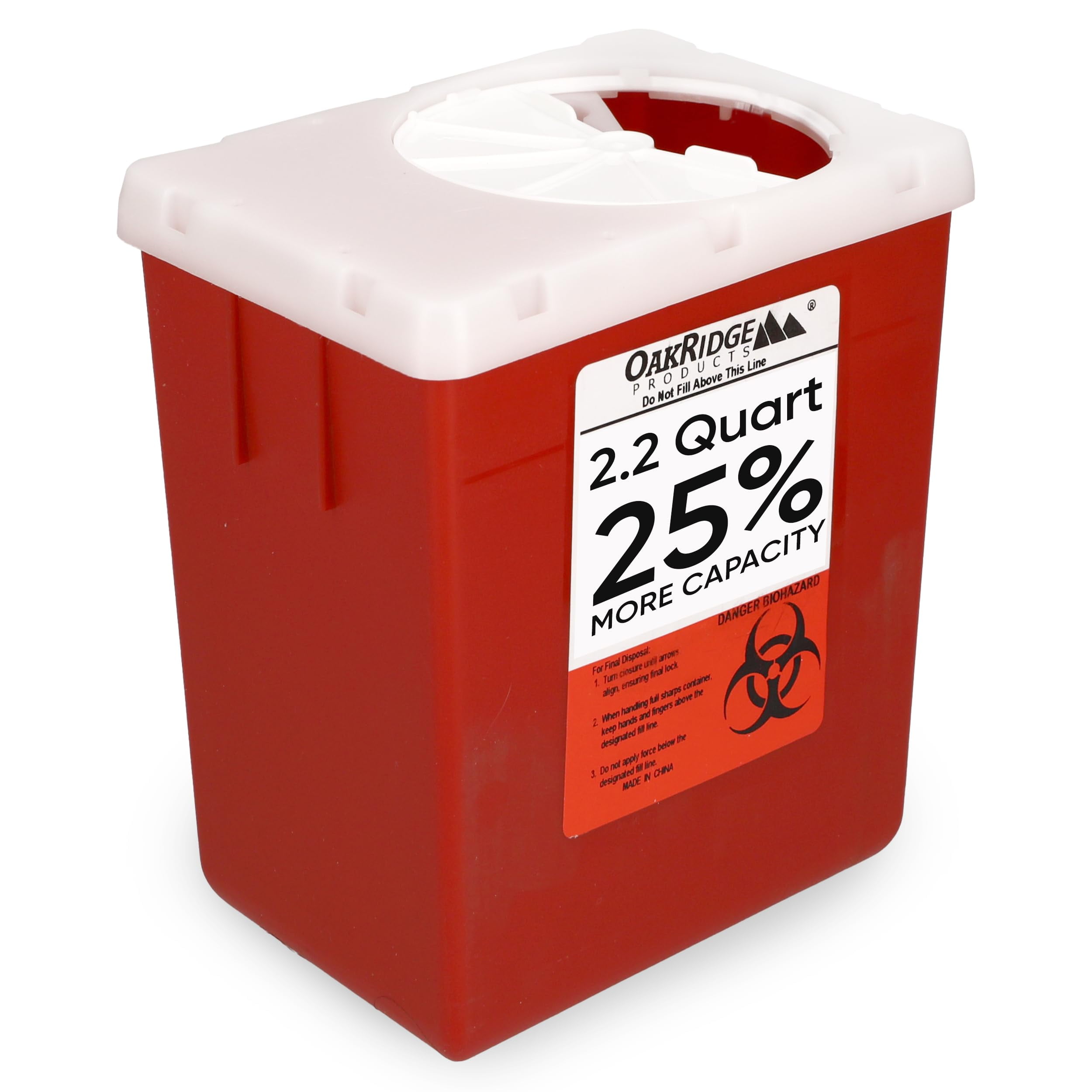 Oakridge Products Transparent Sharps Container for Home Use and