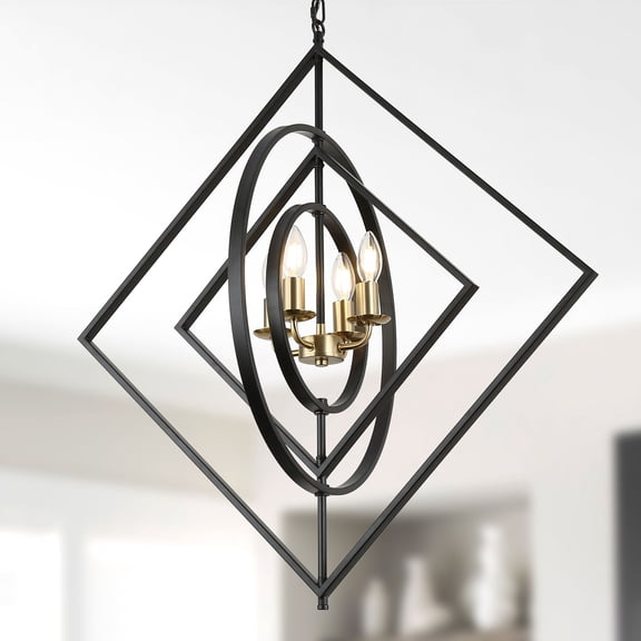 Oaks Aura 4-Light DIY Shape Chandelier Geometric Adjustable Height Pendant Light