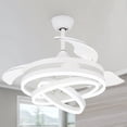 thumbnail image 1 of Oaks Aura 42 Inch Retractable Dimmable LED Ceiling Fan Light Remote 3-Color 6-Speed Chandelier, 1 of 9