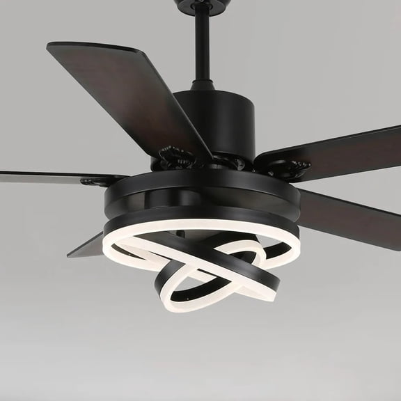 Oaks Aura 52 inch DIY Shape Reversible Ceiling Fan with LED Light Remote 6-Speed 3-Color Ceiling Fans