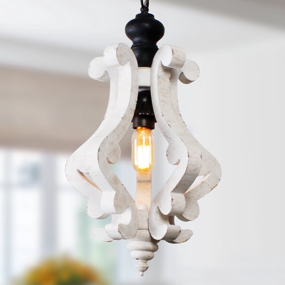 Oaks Aura Cottage Rustic 1 Light Wooden Chandelier Kitchen Island Light