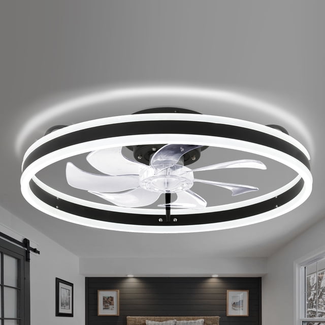 Photo inspiration: Fresh Look at Oaks Aura Enclosed Low Profile Ceiling Fan With Lights Remote