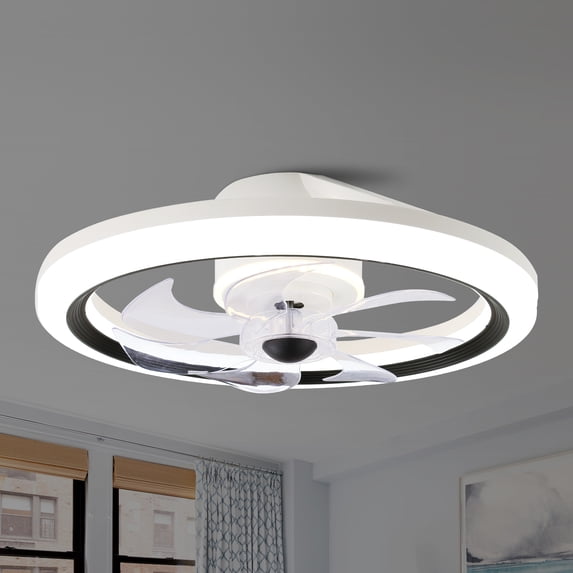 Oaks Aura Low Profile Ceiling Fan with LED lights Bladeless Smart App Control 6-Speed Flush Mount Ceiling Lighting