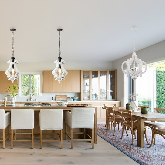 Oaks Aura Rustic Wood Pendant Light Kitchen Island Light, Farmhouse Hallway Chandelier, Dining Pendant Light Dining Combo1 Weathered, Antiqued