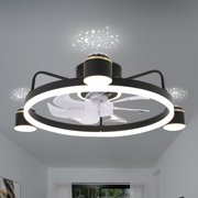 Oaks Aura Starry Night Smart App Control Ceiling Fan with Lights Bladeless Flush Mount Ceiling Light
