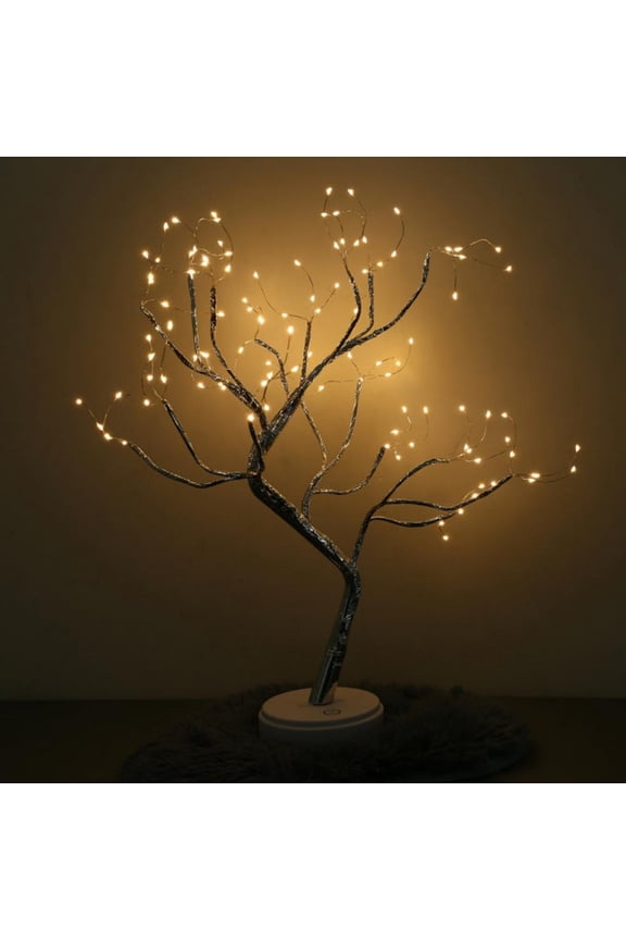 108LED Beads Copper Wire Tree Branch Night Light With Touch-Sensitive Switch Decorative Table Lamp Battery And USB Operated