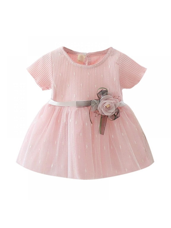 6M-3Y Kid Baby Girl Flower Girls Tulle Lace Dress for Birthday Prom Wedding