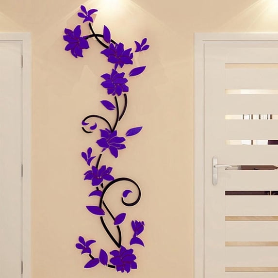 Oaktree Beautiful Wall Decoration Rose Flower Acrylic 3D Wall Sticker,for Home deocration