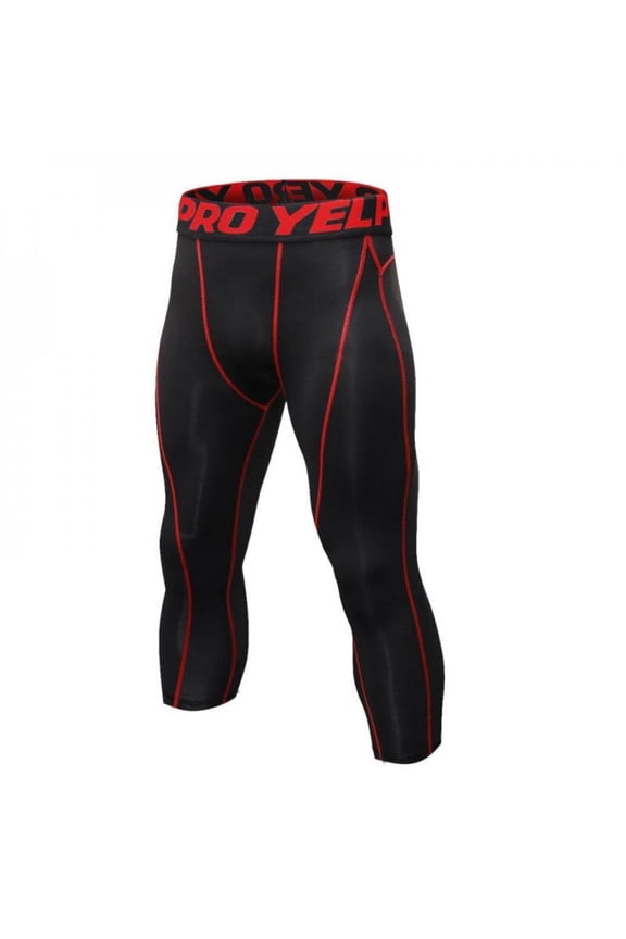 Compression Gym Men's Long Pants Running Base Layers Skins Tights Running Pants Men's 7 points quick dry pants Plus Size