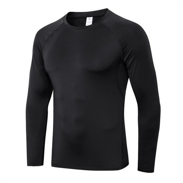 Baleaf Mens Long Sleeve Running Workout Shirts Quick Dry Athletic Gym  T-Shirts Lightweight Soft Tee Tops Black Size Xxl