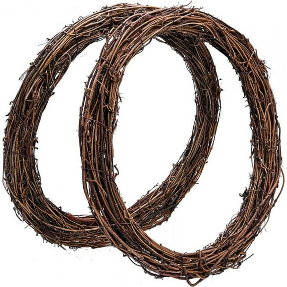 Oaktree Natural Grapevine Wreaths Rattan Ring Twigs Vine Decorations Branch Garland for DIY Handmade Christmas Craft Front Door Wall