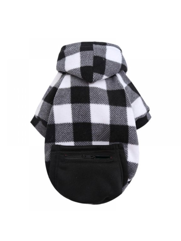 Plaid Dog Hoodie Pet Clothes Sweaters with Hat