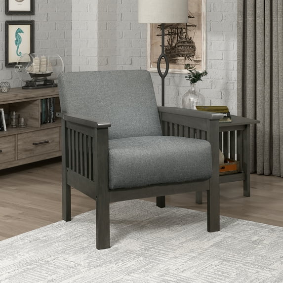 OakvillePark Acme Fabric Upholstered Accent Chair, Gray