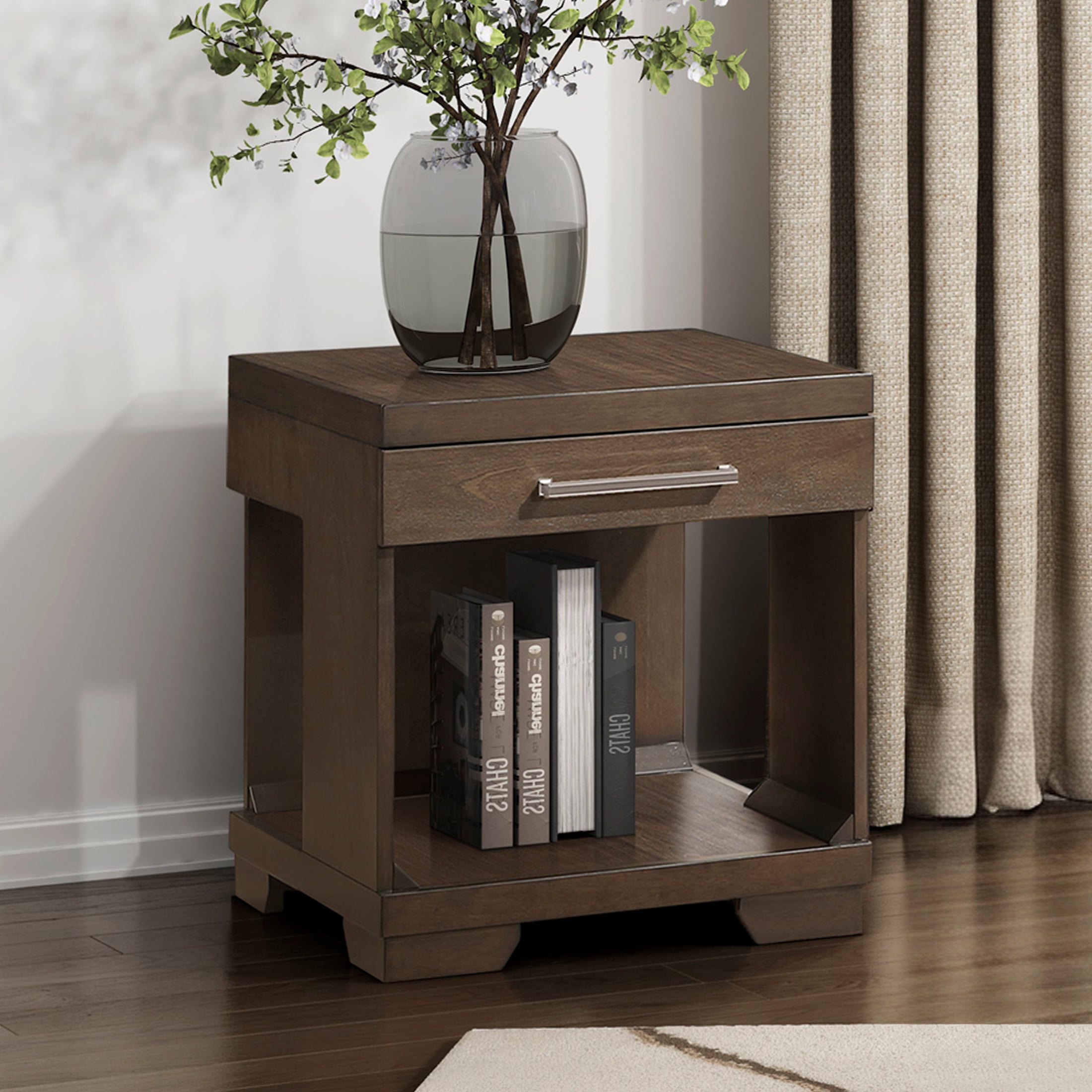 OakvillePark Alton End Table with 1 Drawer, Espresso