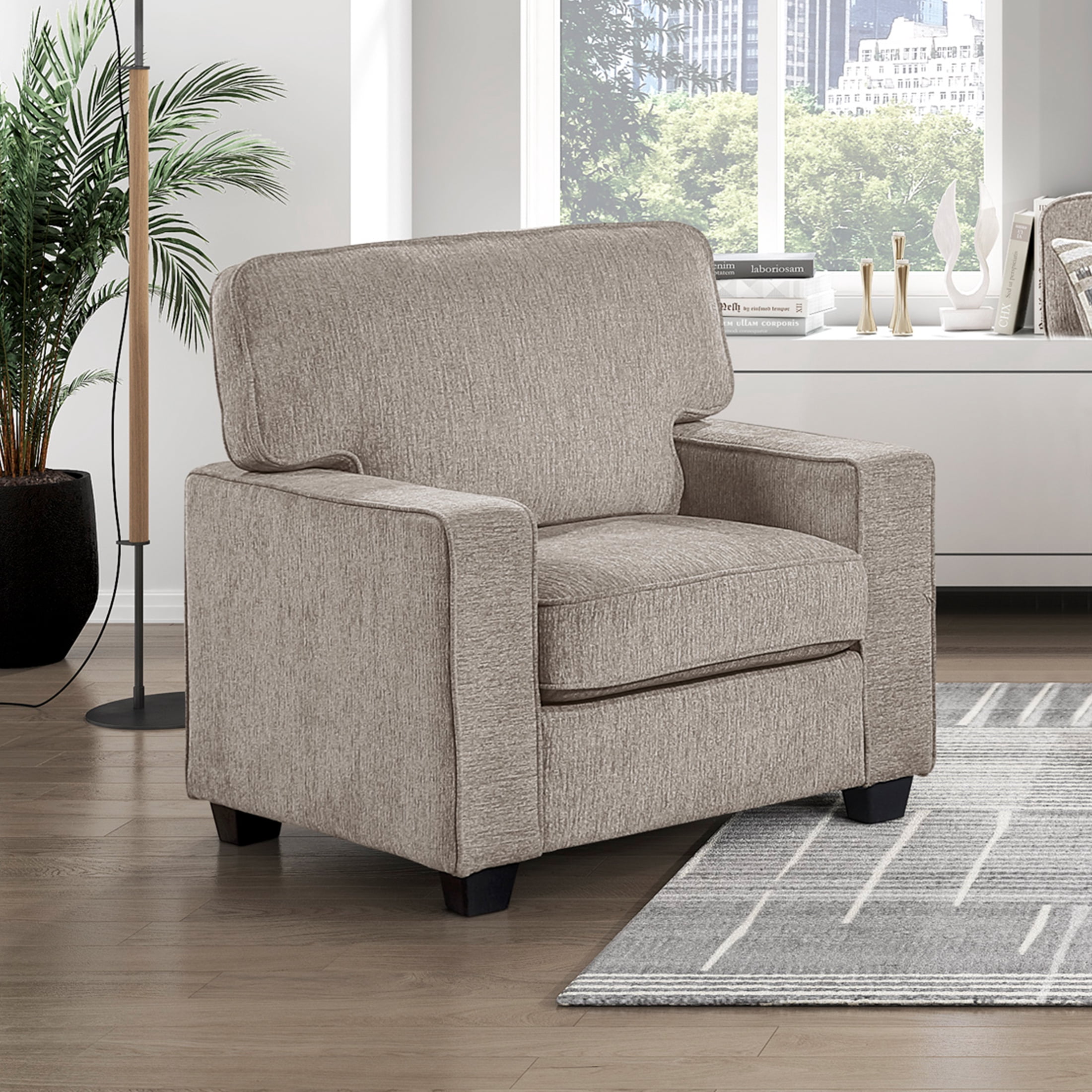 OakvillePark Alvera Chenille Accent Chair, Taupe