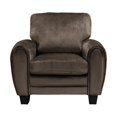 thumbnail image 1 of OakvillePark Arcadia Microfiber Fabric Upholstered Living Room Chair, Chocolate, 1 of 6