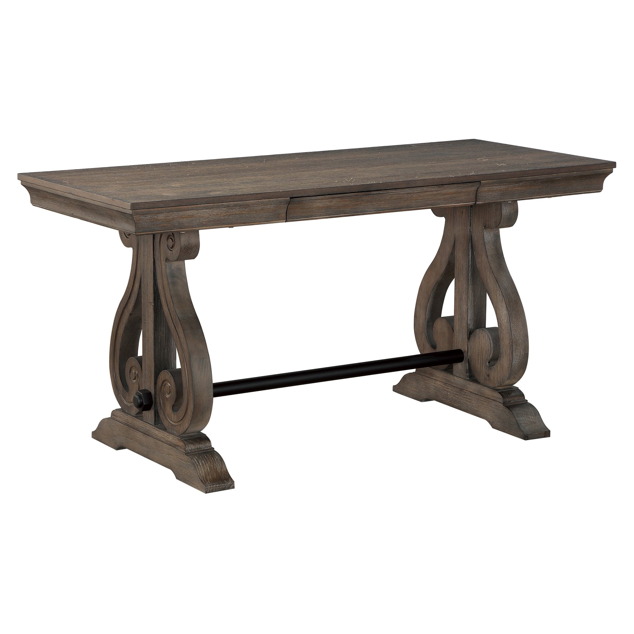 OakvillePark Atkins Writing Desk, Distressed Dark Oak