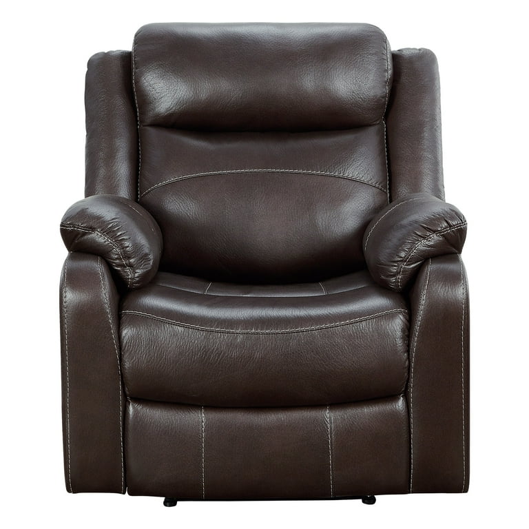 OakvillePark Audubon Polished Microfiber Upholstered Lay Flat Reclining Chair Dark Brown