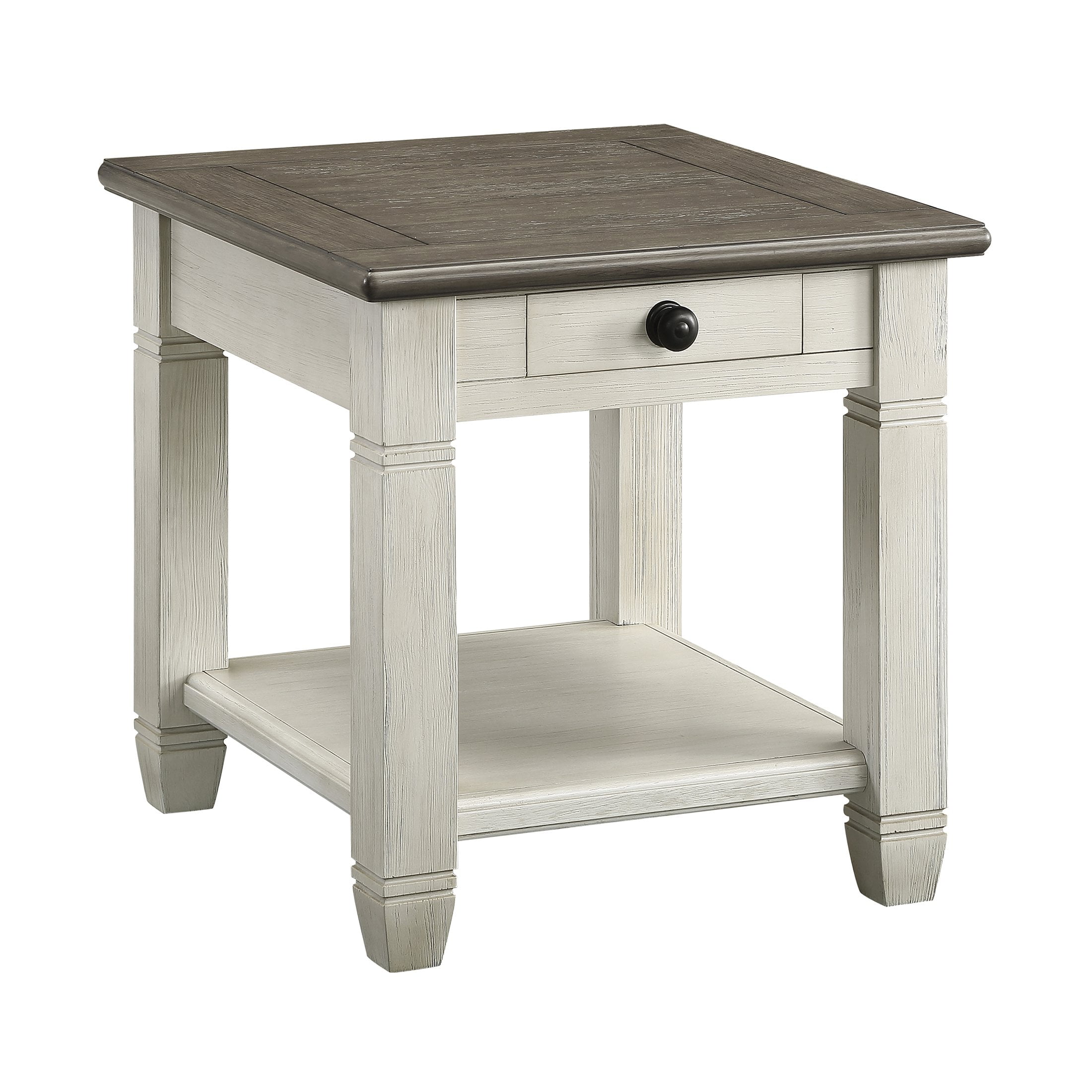 OakvillePark Bedos End Table, Rosy Brown/Antique White