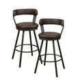 thumbnail image 1 of OakvillePark Belmar Swivel Pub Height Barstool (Set of 2), Brown, 1 of 6