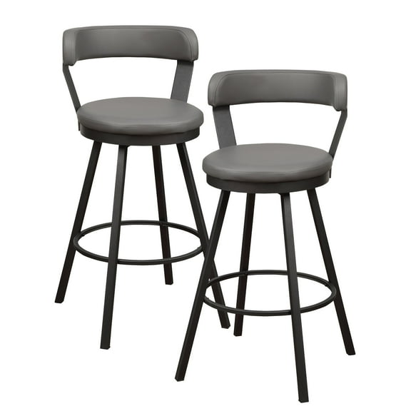 OakvillePark Belmar Swivel Pub Height Barstool (Set of 2), Gray
