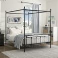 thumbnail image 1 of OakvillePark Bijou Vertical-Slat Metal Platform Bed, Queen, Black, 1 of 5