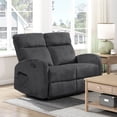 thumbnail image 1 of OakvillePark Brava Microfiber Double Reclining Loveseat, Dark Gray, 1 of 7