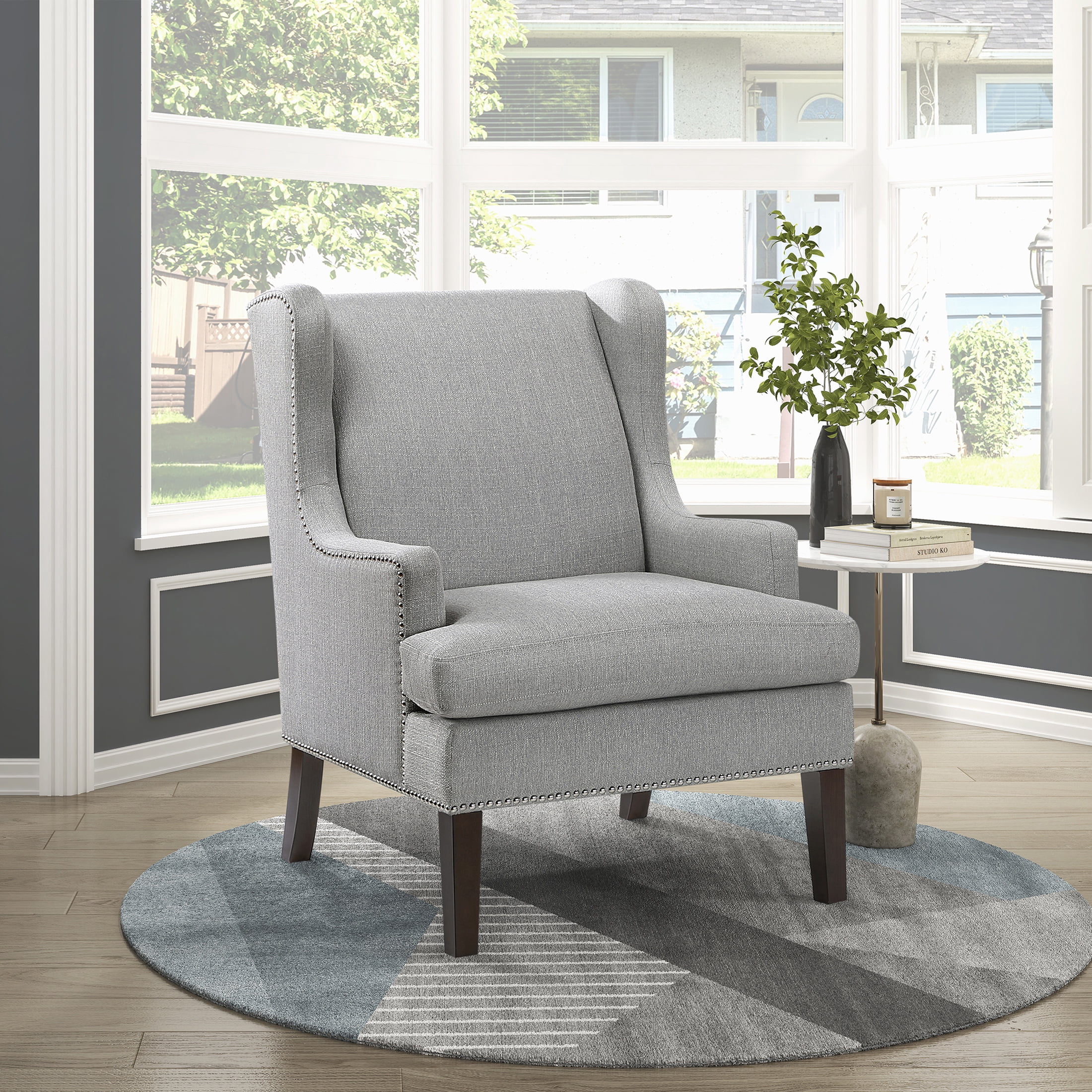 OakvillePark Briarhollow Textured Fabric Accent Chair, Gray
