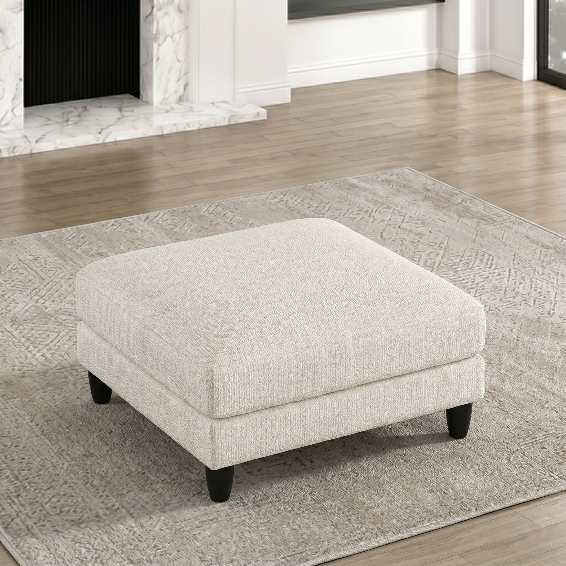 OakvillePark Caden Microfiber Ottoman, Beige