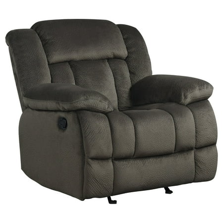 OakvillePark Cameron Microfiber Fabric Upholstered Glider Reclining Chair, Chocolate