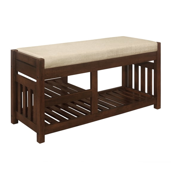 OakvillePark Cedar Shoe Storage Bench, Dark Walnut
