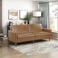 thumbnail image 1 of OakvillePark Cedarsong Faux Leather Convertible Sofa Bed, Camel, 1 of 13